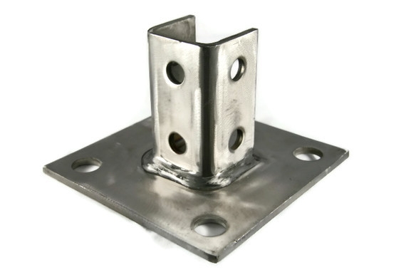 Square Strut Post Base, Stainless Steel 316