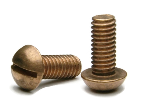 Machine Screws, Slotted Round Head, Silicon Bronze, #8-32