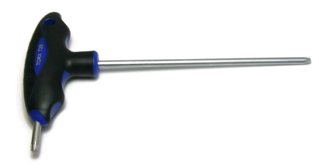 Star Drive 6 Lobe T Handle Screwdrivers T10 - T20 x 4" Length