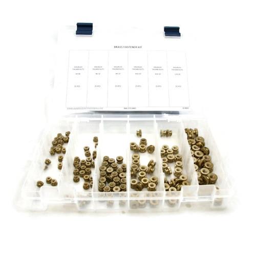 Kit Assortment, Knurled Thumb Nuts, Brass, 151 Pieces