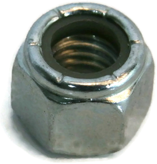 Nylon Lock Nuts, Zinc Plated Steel, Grade A