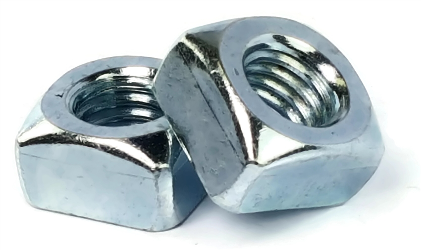 Square Nuts, Grade 2 Zinc Plated Steel
