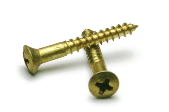 Wood Screws, Phillips Oval Head, Brass, #10-13