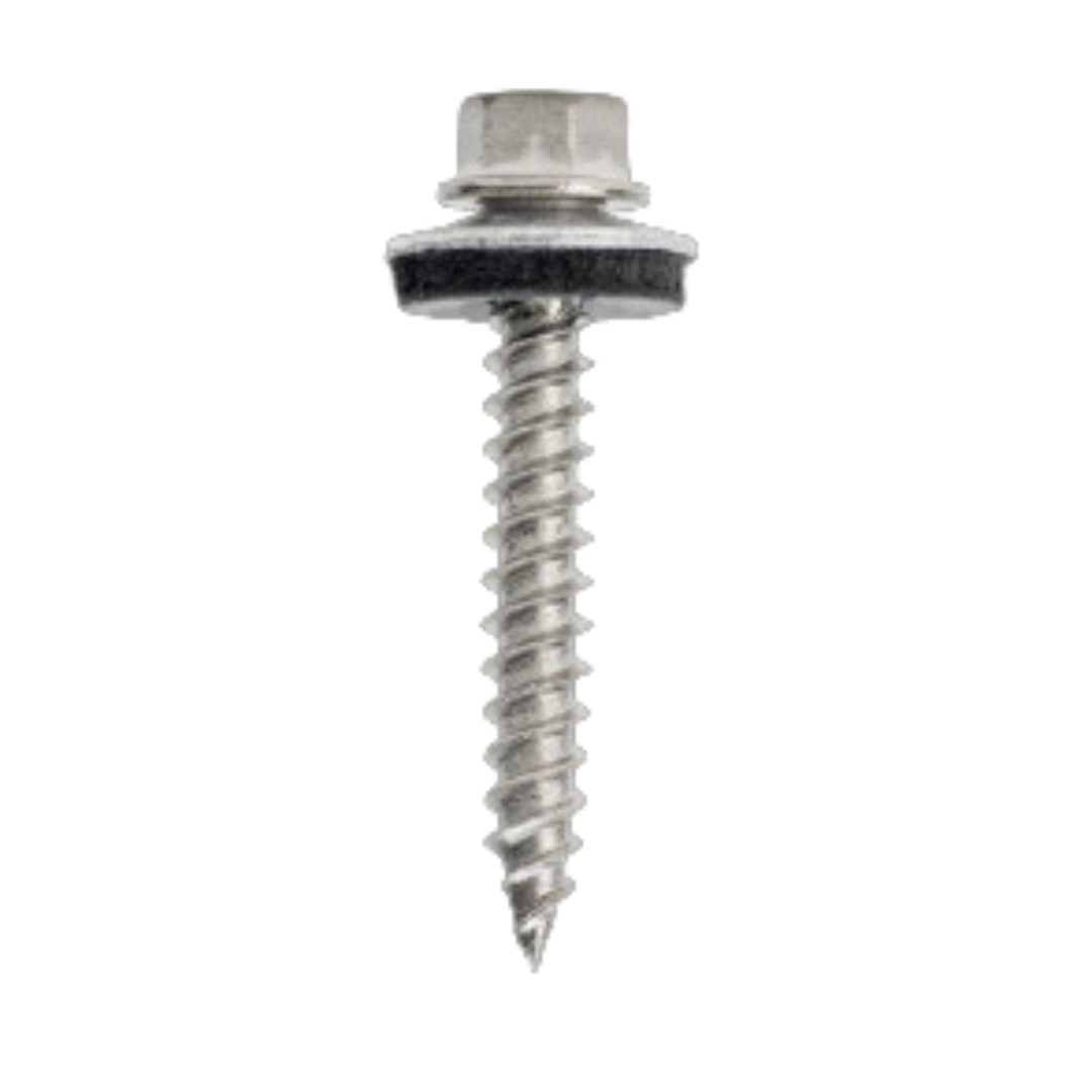 Roofing Screws, FastGrip™, Sharp Point, Stainless Steel 18-8, Unpainted, #9