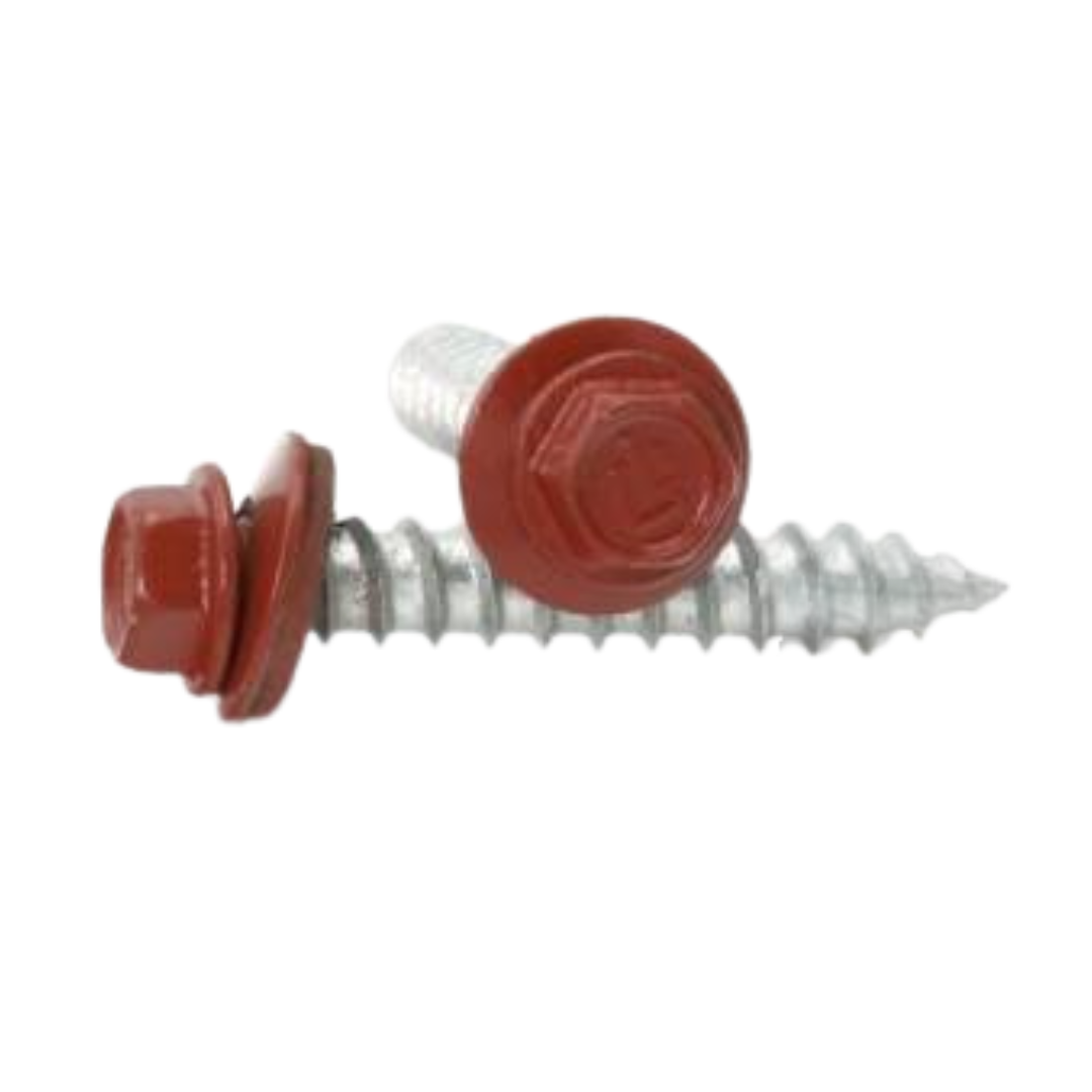 Roofing Screws, FastGrip™, Sharp Point, Stainless Steel 18-8, Red, #9