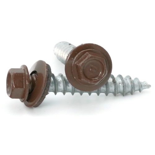 Roofing Screws, FastGrip™, Sharp Point, Stainless Steel 18-8, Brown, #9