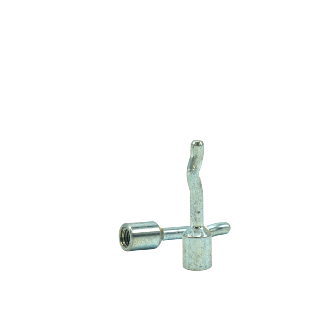 Internally Threaded Head Strike Anchor with Coupler,  Zinc Plated Steel, 1/4"