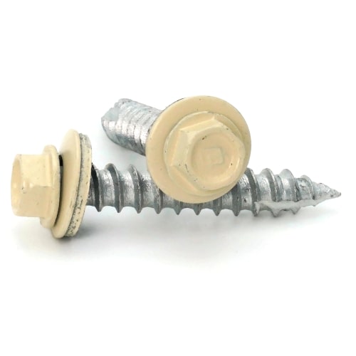 Roofing Screws, ProCap™ Stitch, Type 17 Point, Stainless Steel 304, Burgundy, #12 x 3/4"