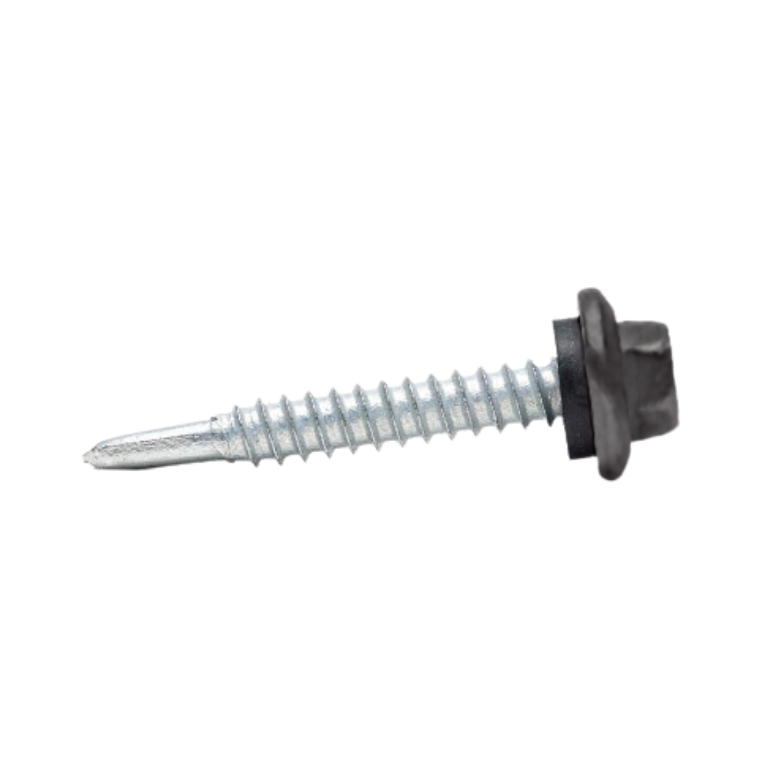 Roofing Screws, MetalGrip™ Stitch, T3, Self Driller, Galvanized Steel, Charcoal, #14 x 7/8"