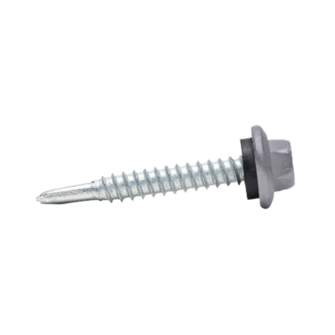 Roofing Screws, MetalGrip™ Stitch, T3, Self Driller, Galvanized Steel, Slate, #14 x 7/8"