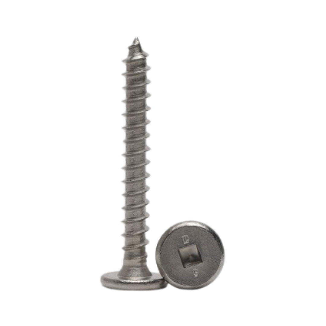 Roofing Screws, Pancake Square Head Sharp Point, Stainless Steel, #10