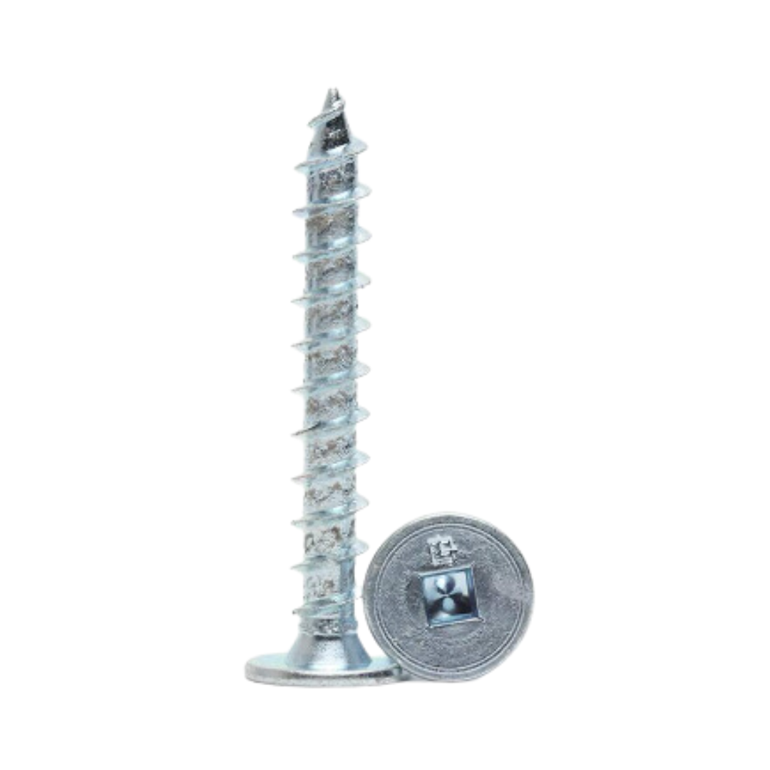 Roofing Screws, ZP Low Profile Pancake Square Head Sharp Point, #10