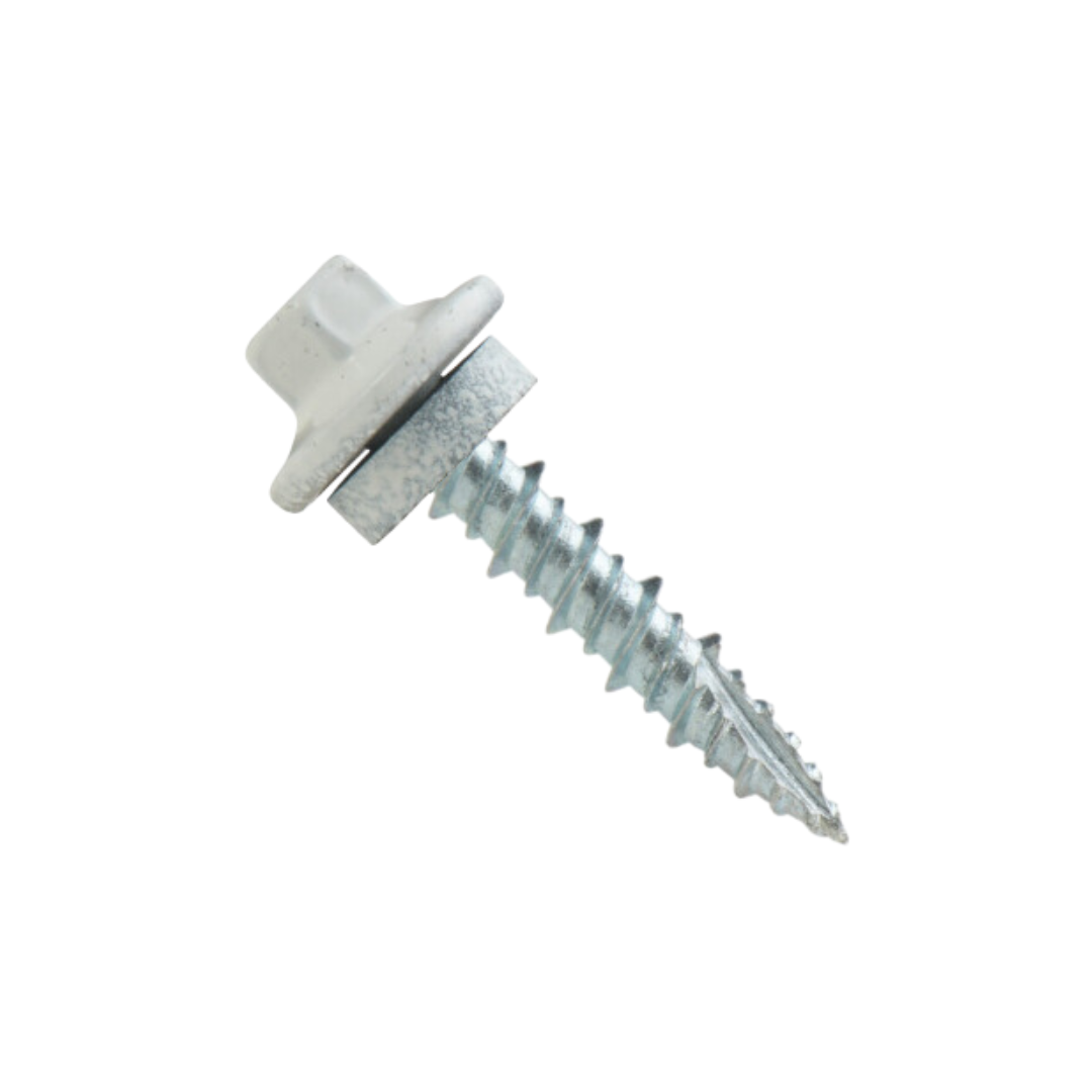 Roofing Screws, ProCap™ Stitch, Type 17 Point, Stainless Steel 304, White, #12 x 3/4"