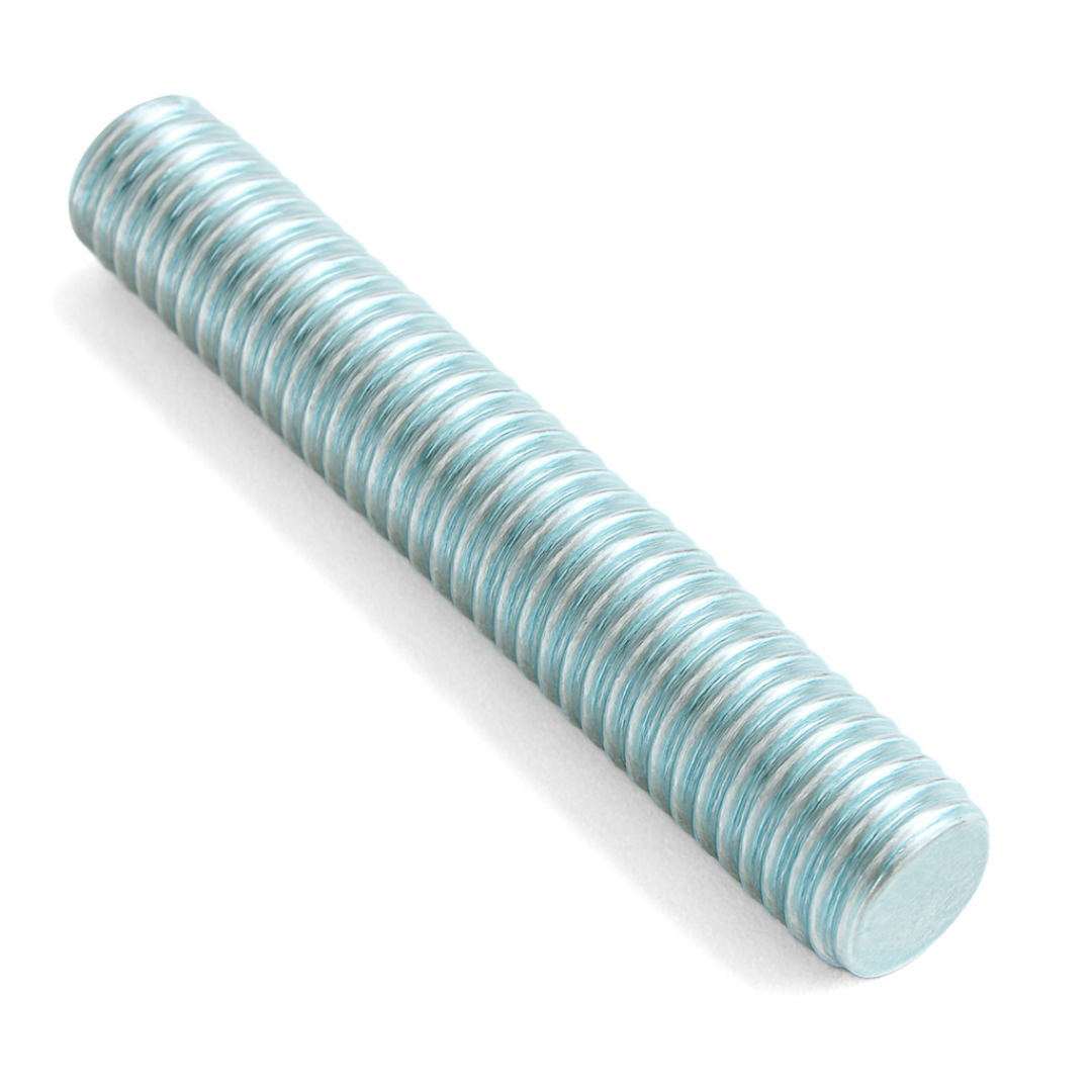 Fully Threaded Studs, Zinc Plated Steel, #10-24