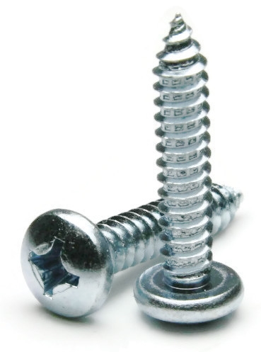 Sheet Metal Screws, Phillips Pan Head, Zinc Plated Steel, #4