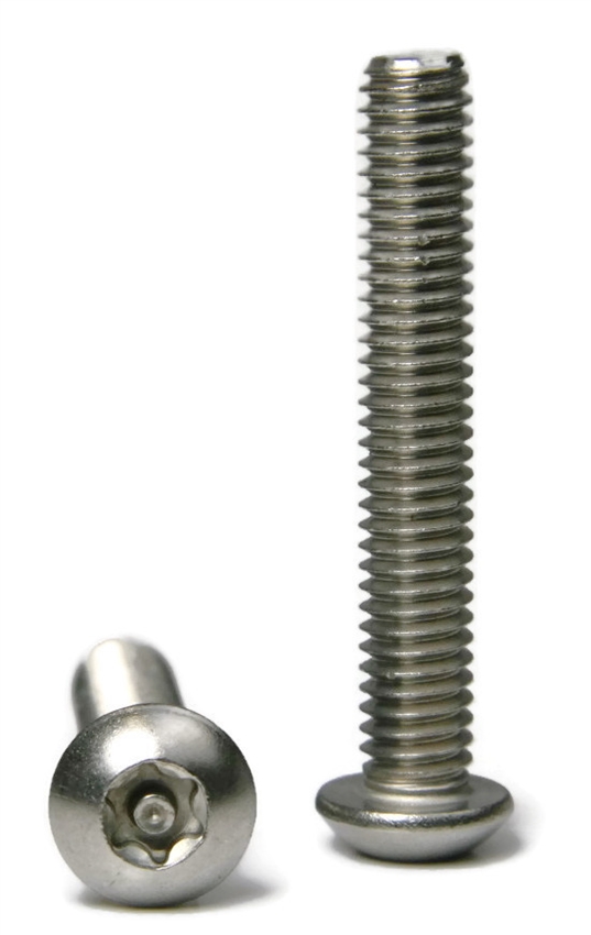 Tamper Proof Machine Screws, Star Pin-In Button Head, Stainless Steel 18-8, (T-15) #8-32