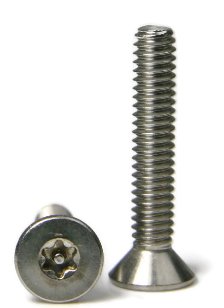 Tamper Proof Machine Screws, Star Pin-In Flat Head, Stainless Steel 18-8, (T-25) #10-32