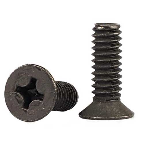Machine Screws, Phillips 100 Degree Flat Head, Black Oxide Stainless Steel 18-8, #2-56