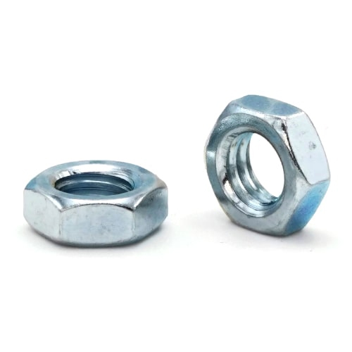 Metric Hex Jam Nuts, Zinc Plated Steel