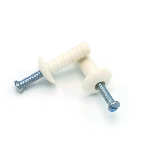 Nylon Mushroom Head Nail In Anchors with Zinc Nail, 1/4"