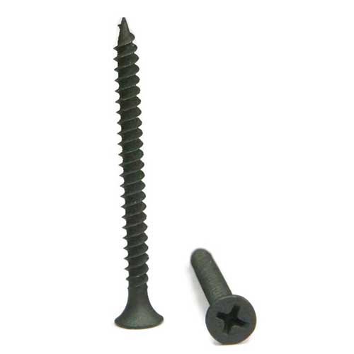 Drywall Screws, Phillips Bugle Head, Sharp Point, Black Phosphate, #6-18