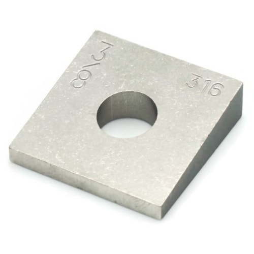 Square Washers Beveled, Stainless Steel 316