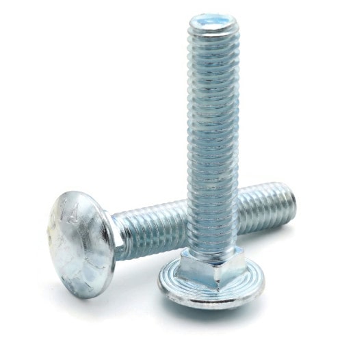 Carriage Bolts, Zinc Plated Steel, Grade A307,  #10-24