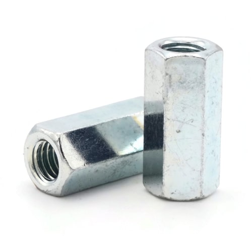 Coupling Nuts, Zinc Plated Steel