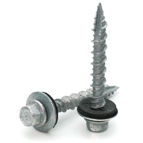 Roofing Screws, Fastgrip™ Hi-Lo Thread, Type 17 Point, Unpainted, #10