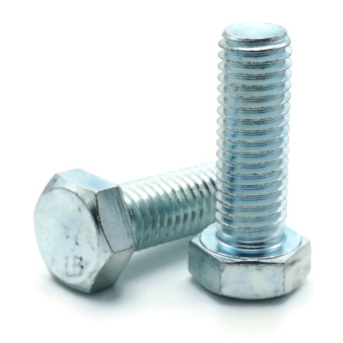 Hex Cap Screws, Grade 2 Zinc Plated Steel, 1/2"-20