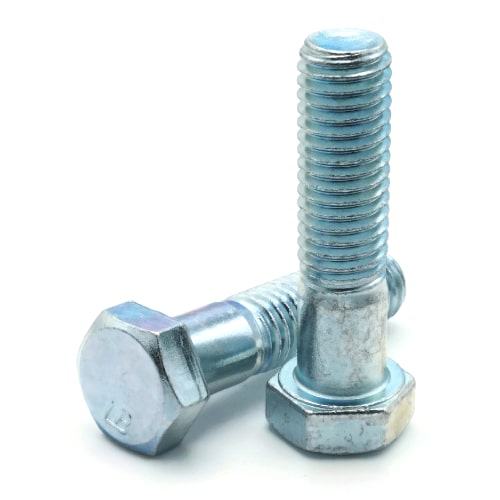 Hex Cap Screws, Grade 2 Zinc Plated Steel, 1/4"-20