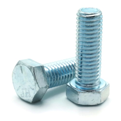 Hex Tap Bolts, Grade 5 Zinc Plated Steel, 1/4"-20
