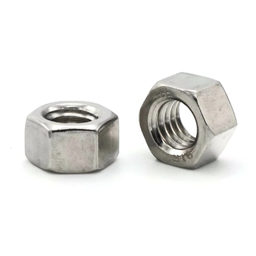 Hex Finish Nuts, Stainless Steel 316