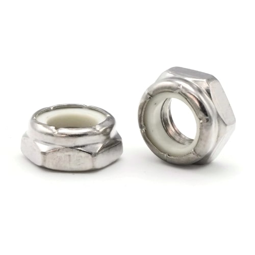 Hex Jam Nylon Insert Lock Nuts, Stainless Steel 304