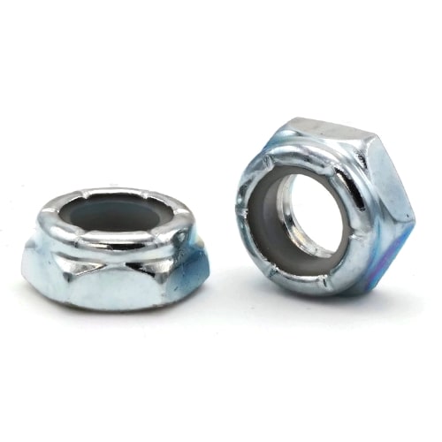 Nylon Hex Jam Lock Nuts, Zinc Plated Steel, Grade A