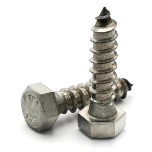 Lag Screws, Hex Head, Stainless Steel 316, 1/4"