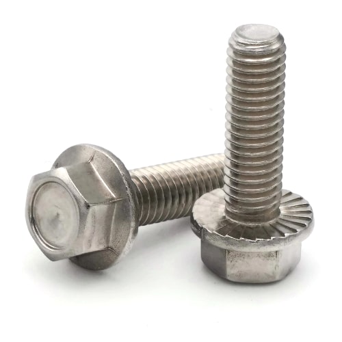 Flange Bolts, Serrated, Stainless Steel 18-8, #8-32