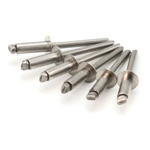 POP Rivets, Dome Head Open End, Stainless Steel 304, 1/8" (#4)