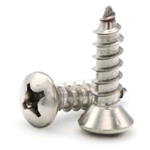 Sheet Metal Screws, Phillips Oval Head, Stainless Steel 316, #6