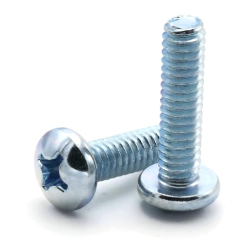 Machine Screws, Phillips Pan Head, Zinc Plated Steel, #6-32