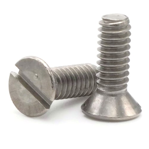 Machine Screws, Slotted Flat Head, Stainless Steel 316, #6-32