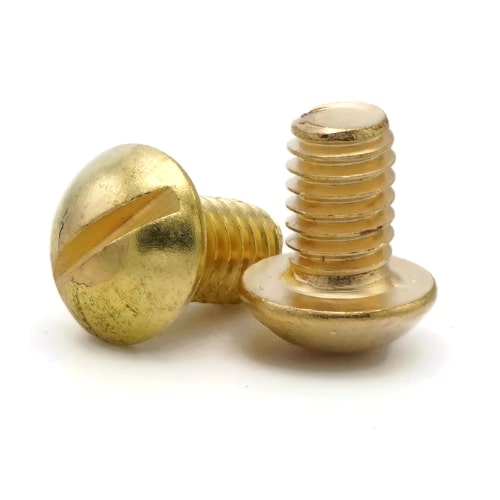 Machine Screws, Slotted Round Head, Brass, #2-56