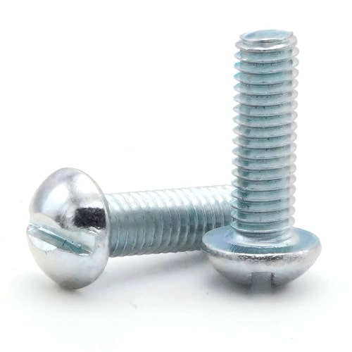 Machine Screws, Slotted Round Head, Zinc Plated Steel, #10-32