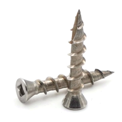 Deck Screws, Square Drive Trim Head, Stainless Steel 18-8, #7