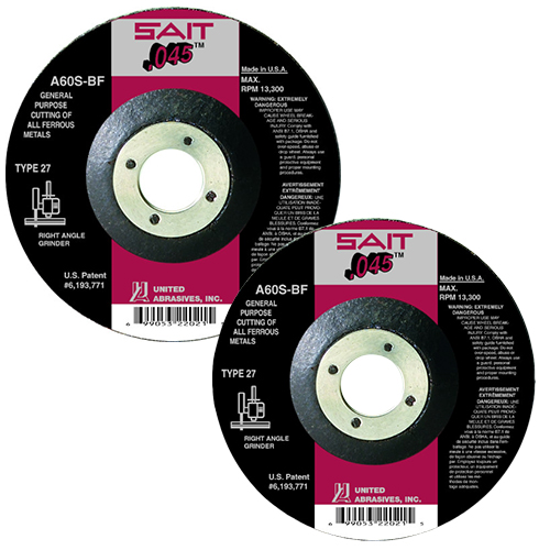 SAIT, Cutting Wheels, Type 27, A60S-BF, 0.045" Thick